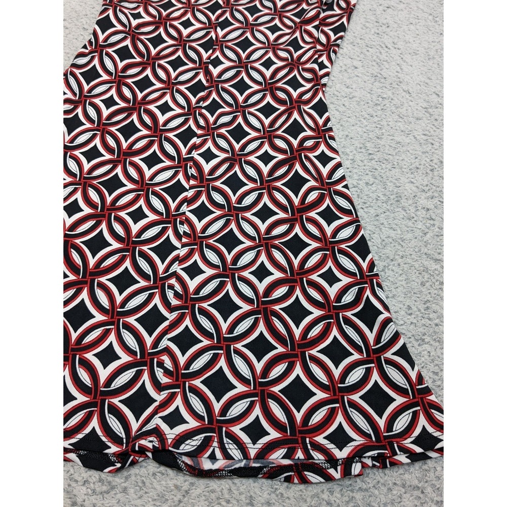 Taboo Vintage Mini Dress Made in USA Small Red Black Geometric‎ Gothic Emo Y2K - Picture 15 of 16